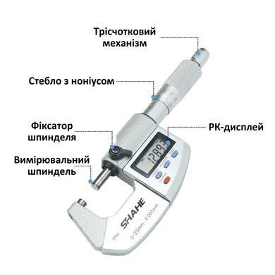 Цифровой микрометр SHAHE IP65 (0&ndash;25 мм / 0.001 мм)