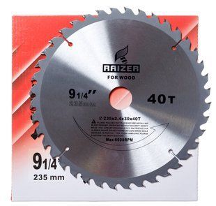 Диск пильний по дереву 235x30x40T RAIZER